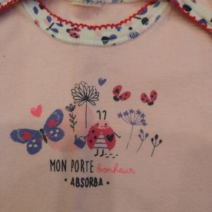 3/20 18m Absorba cute pink ladybug body onesie French